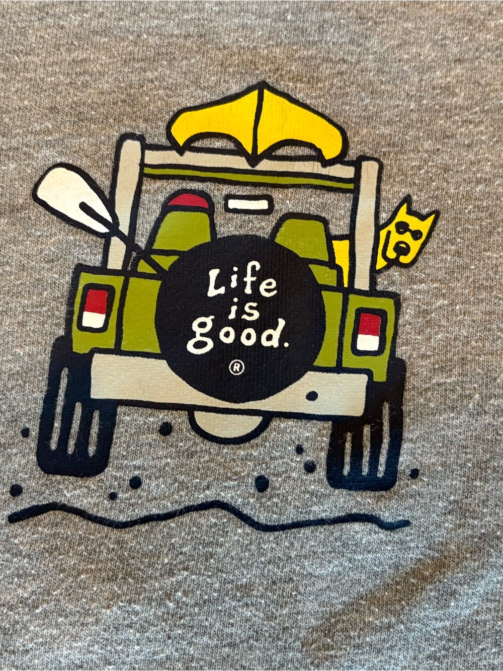 Life Is Good Heather Gray Sweatshirt Jeep Graphic - Picture 2 of 7